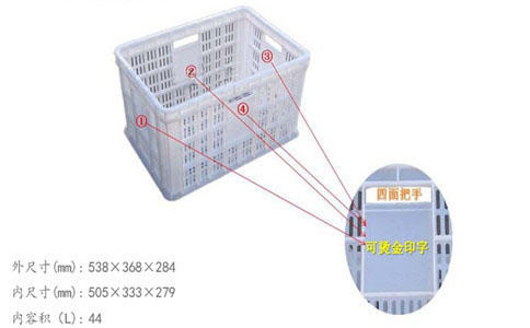 沈阳周转箱价格,白色食品塑料筐-沈阳兴隆瑞